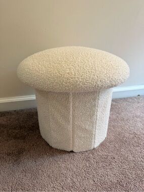 Neutral Cream Accent Stool/Storage